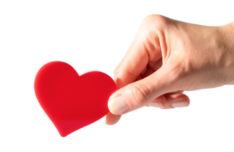 Donate hand heart