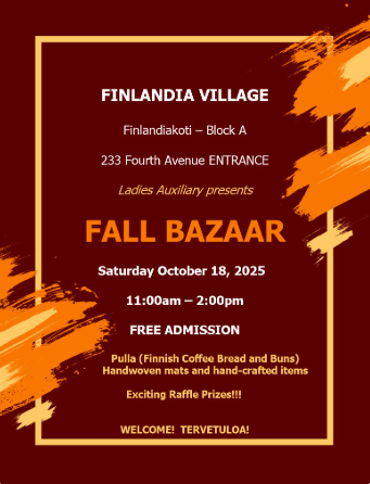 FALL BAZAAR (Cash Only)