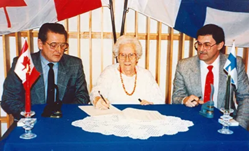 Palvelukoti cornerstone laying 1991